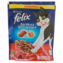 Сухой корм, Felix (Феликс) 300 г Двойная вкуснятина мясо для кошек